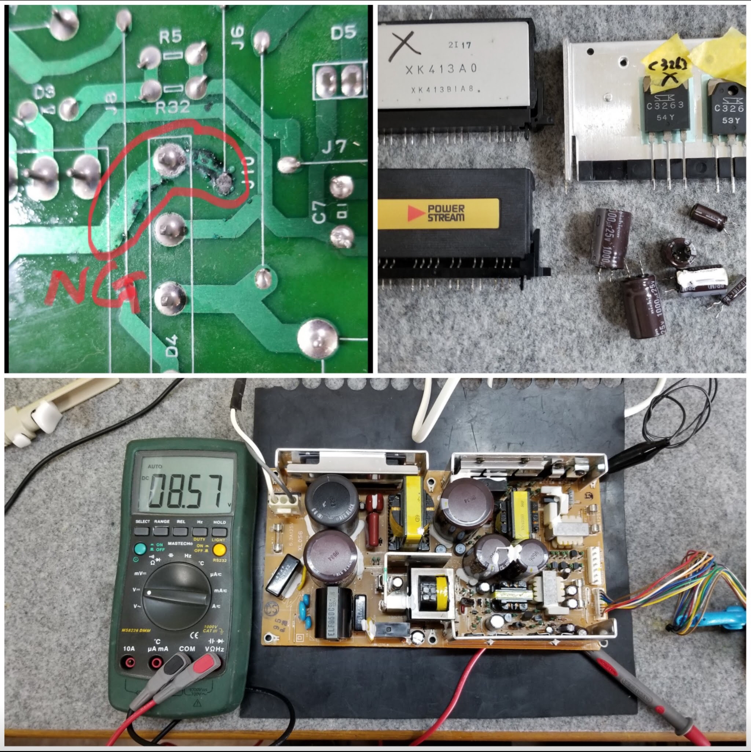 ピアノプレーヤー電源修理 Disklavier power supply unit repair 